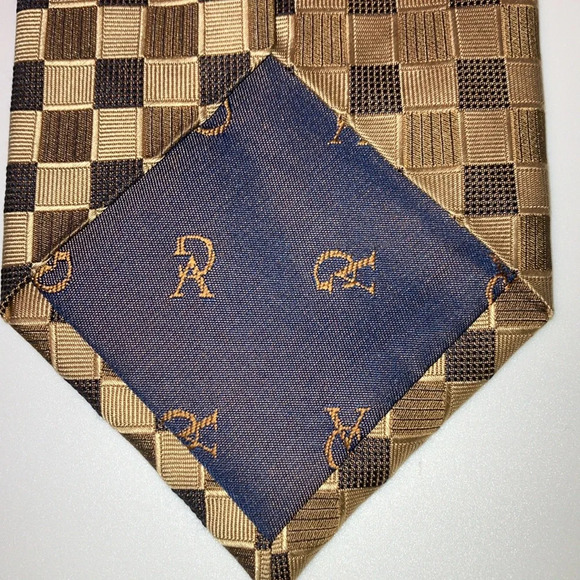 Valerio Garati Checkered 100% Silk Neck Tie Length 60” Width 3-3/4” - Picture 3 of 6